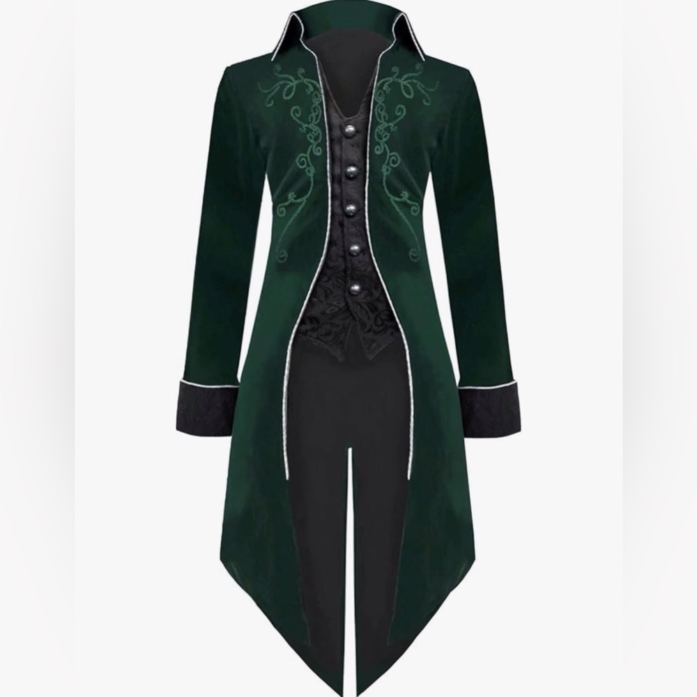 Medieval Steampunk Tailcoat Halloween Gothic Velvet Victorian Frock Coat